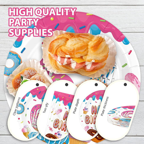 Donut '6 to 7' Birthday Plates & Napkins Set - 96 Pcs - image 6