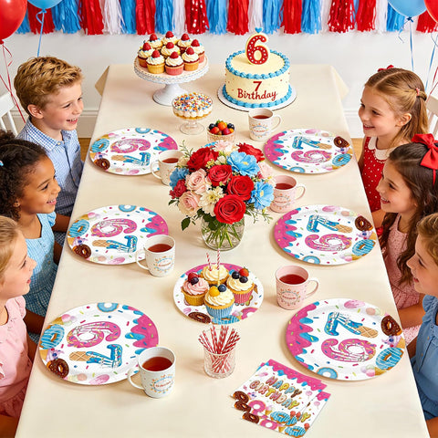 Donut '6 to 7' Birthday Plates & Napkins Set - 96 Pcs - image 7