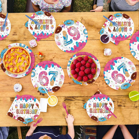 Donut '6 to 7' Birthday Plates & Napkins Set - 96 Pcs - image 8