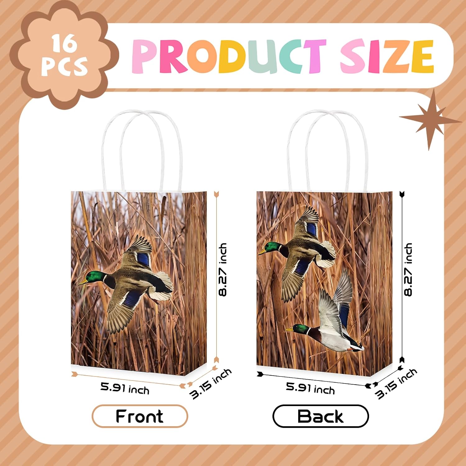 Duck hunting party favor bags wildlife theme