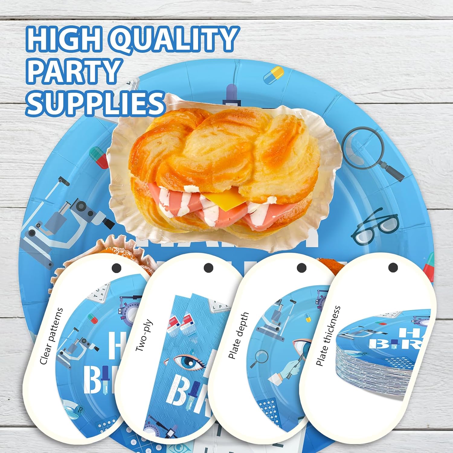 Eye Doctor Birthday Plates & Napkins - 96 Pcs - view 6