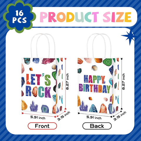 Crystal minerals themed party favor bags