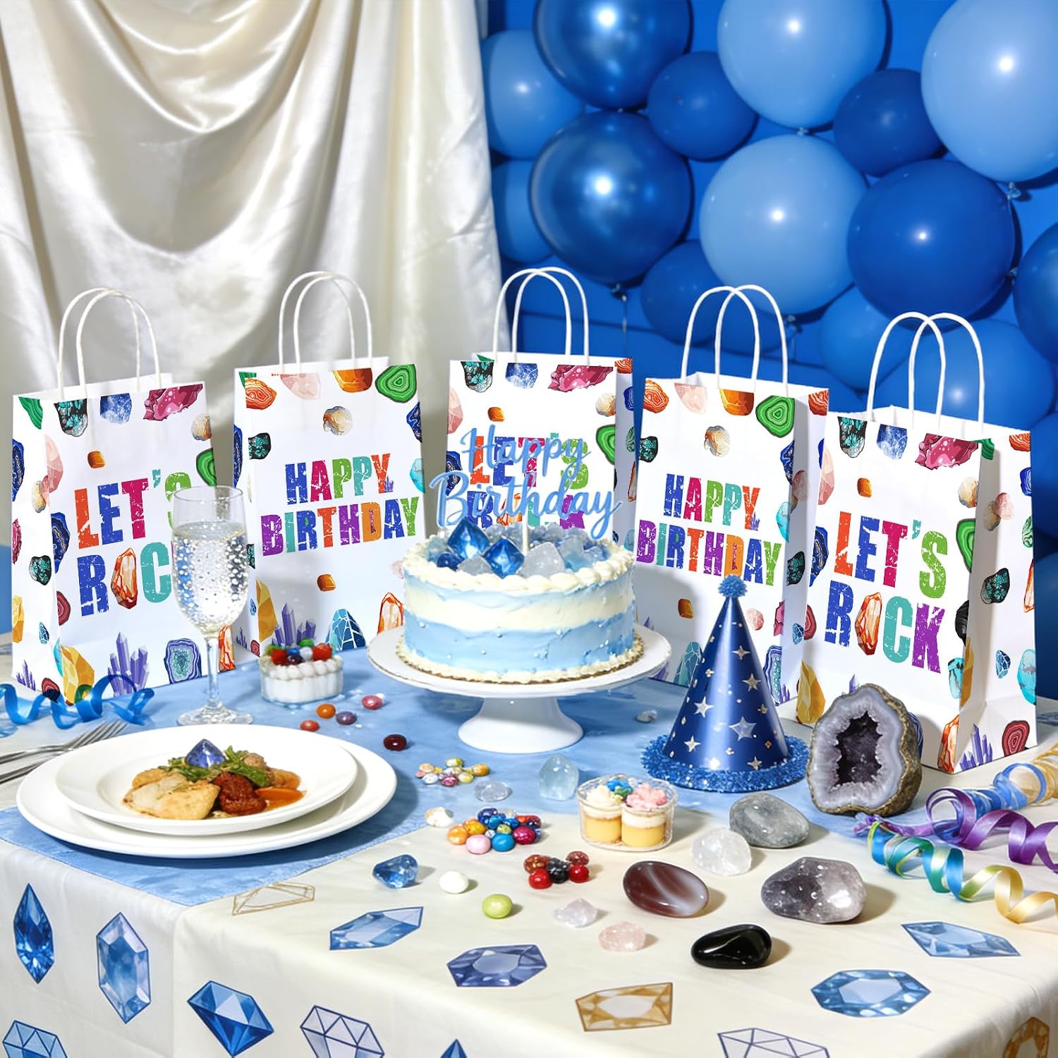 Geology themed candy treat bags birthday