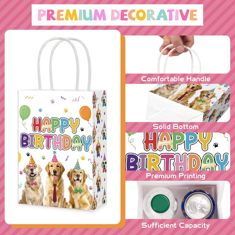 Golden retriever party favor bags puppy theme