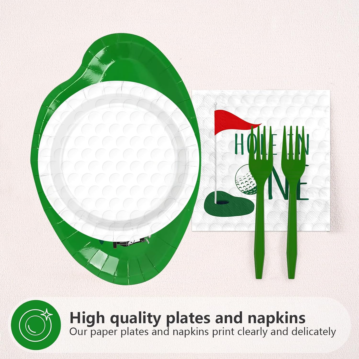 Golf cart special-shaped dinner plates green hole in one design