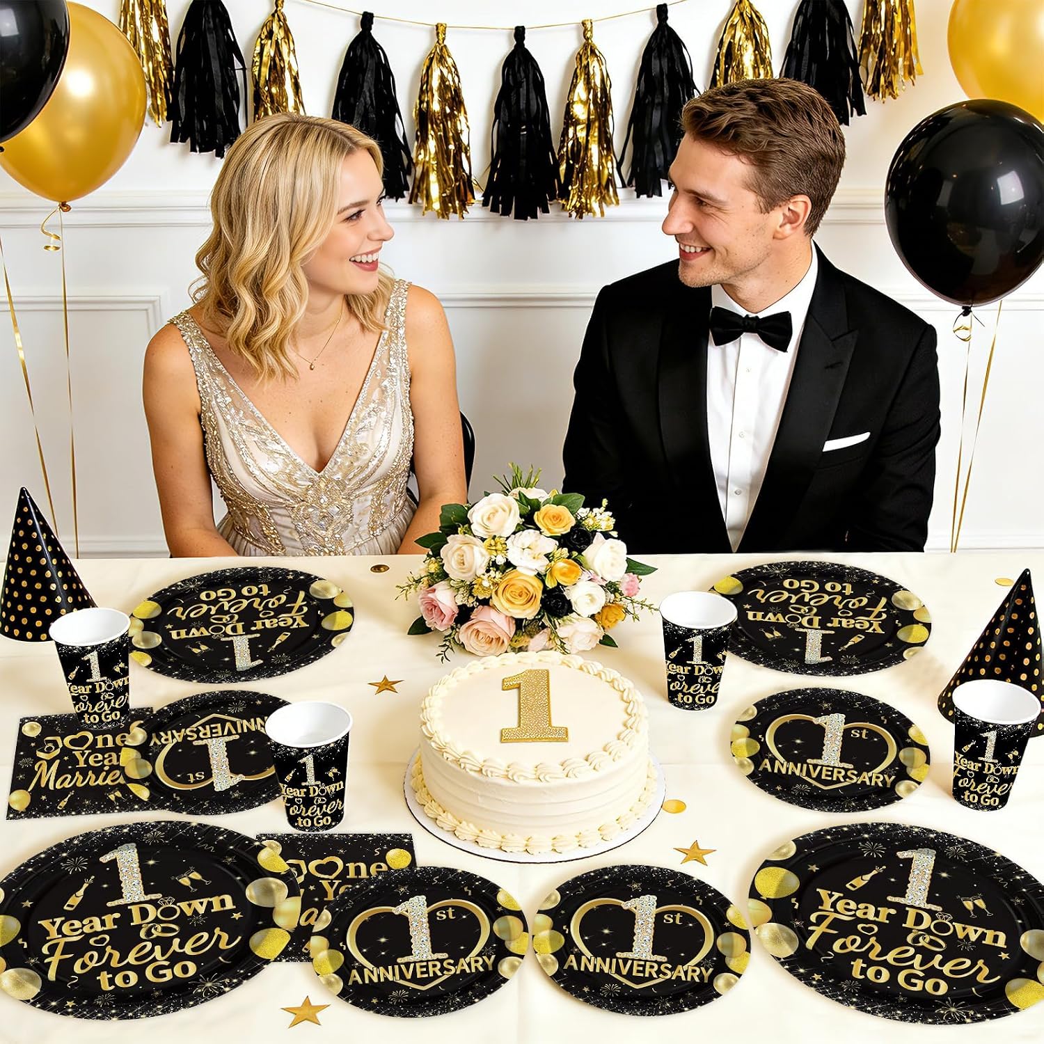 1 Year Down Forever to Go dessert table details
