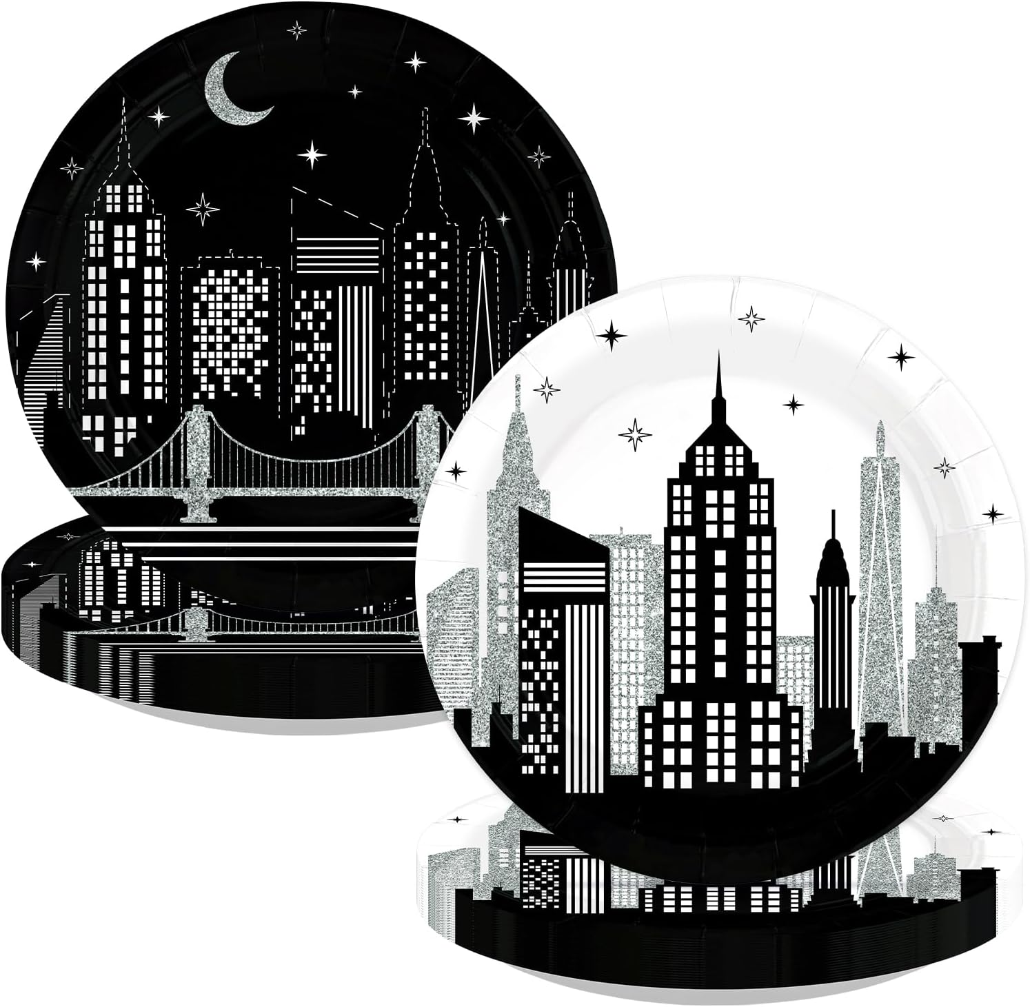 New York City skyline disposable paper plates 9 inch