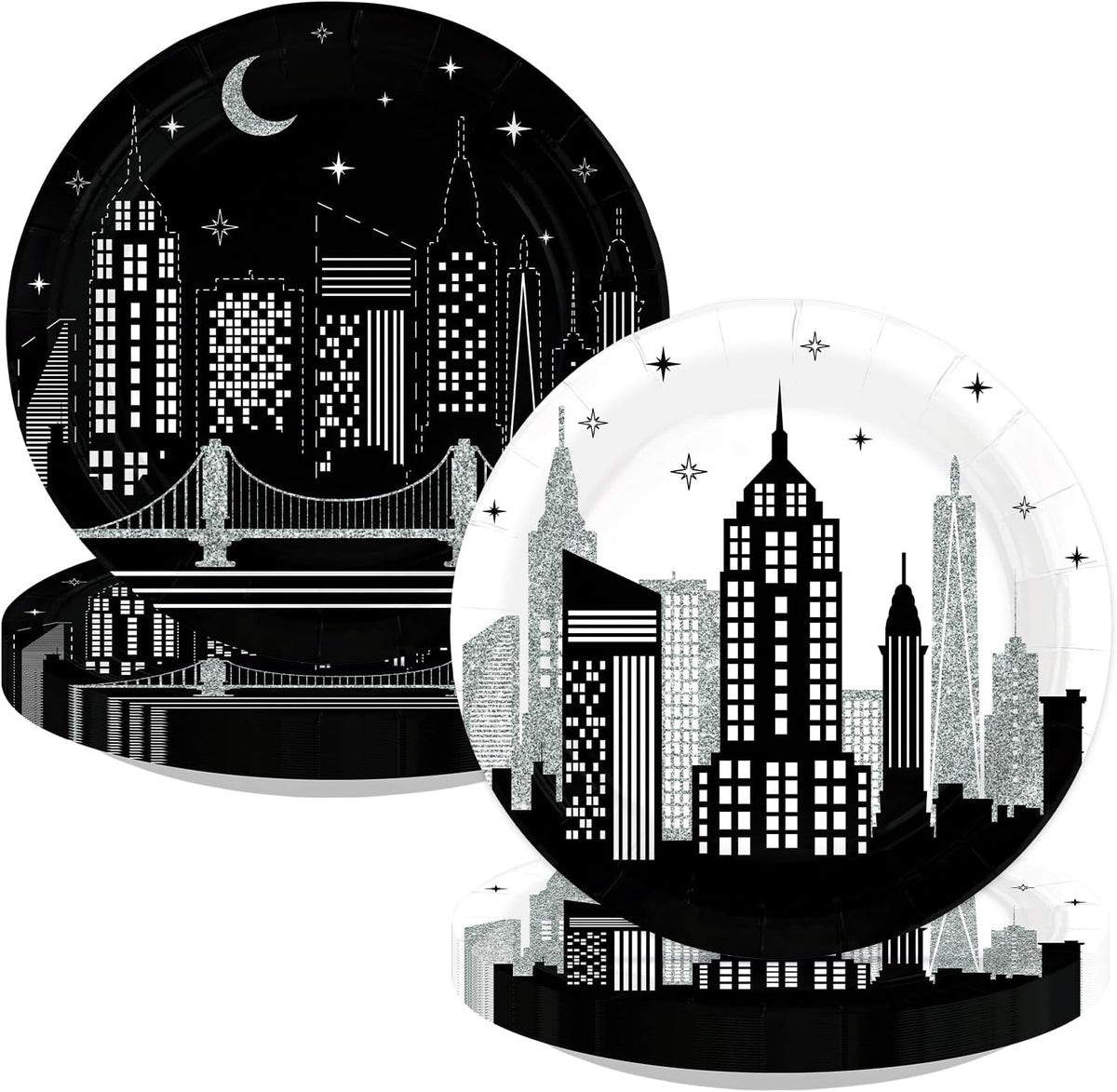 New York City skyline disposable paper plates 9 inch