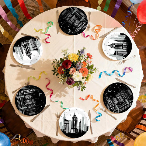 New York City skyline disposable paper plates 9 inch view 5