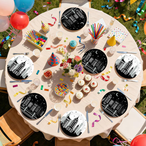 New York City skyline disposable paper plates 9 inch view 6