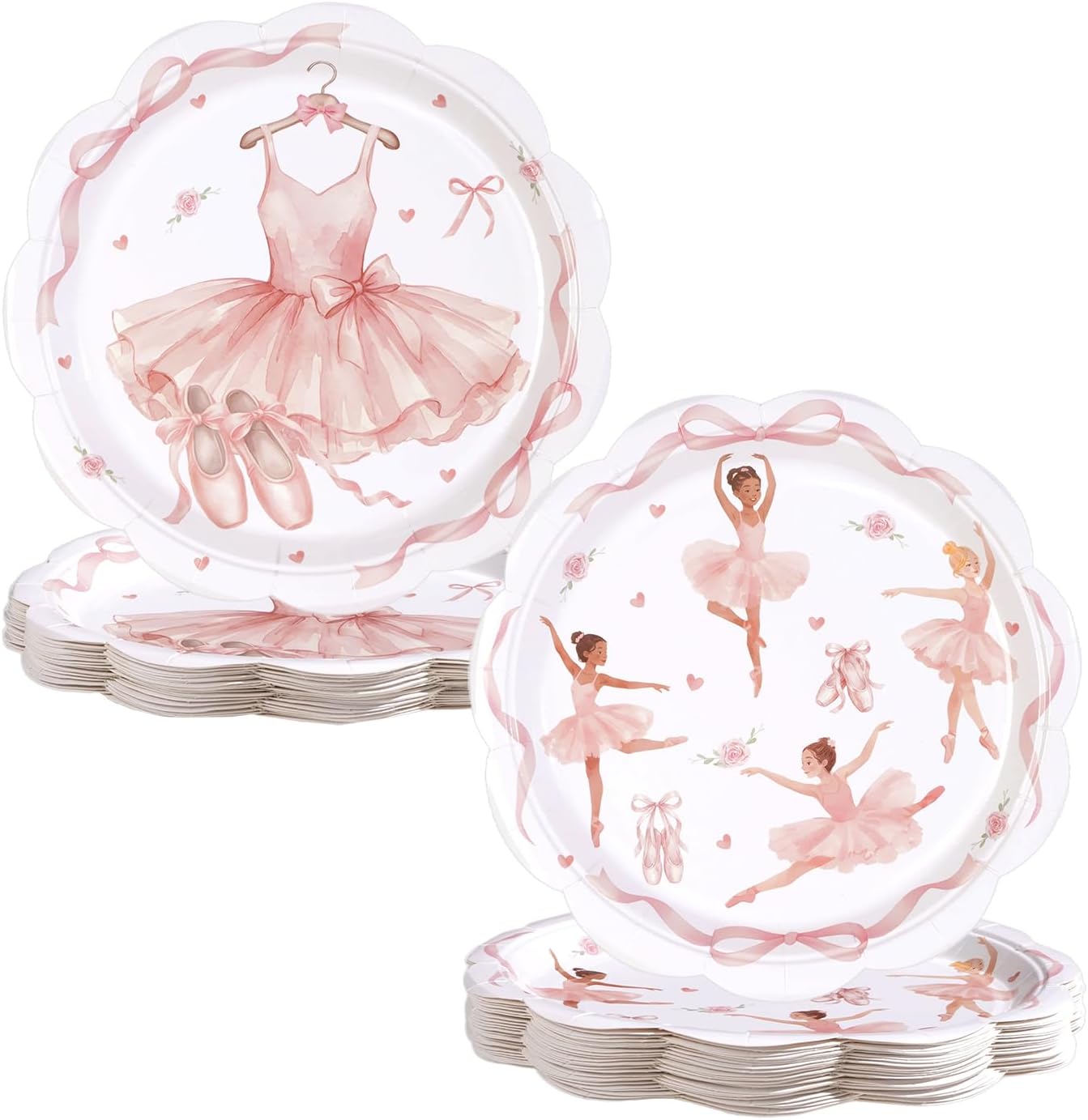 Ballerina ballet tutu pink disposable paper plates 9 inch