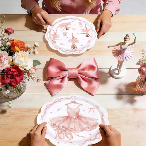 Ballerina ballet tutu pink disposable paper plates 9 inch view 5