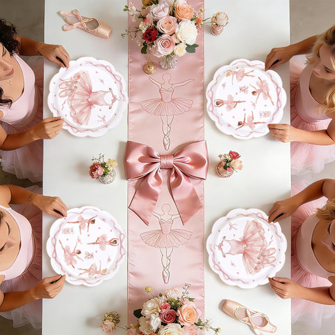 Ballerina ballet tutu pink disposable paper plates 9 inch view 6