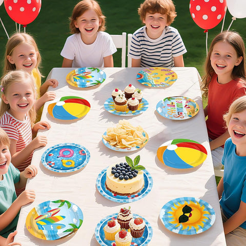 Beach and pool party summer disposable paper plates 7 inch view 5
