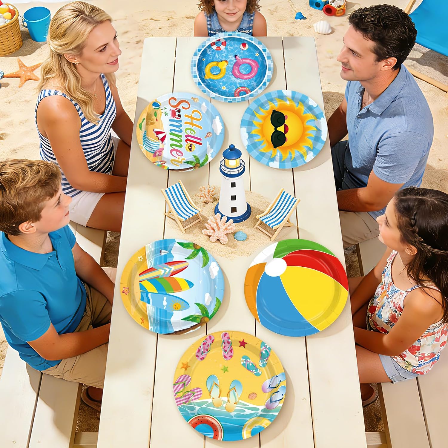 Beach and pool party summer disposable paper plates 7 inch view 7