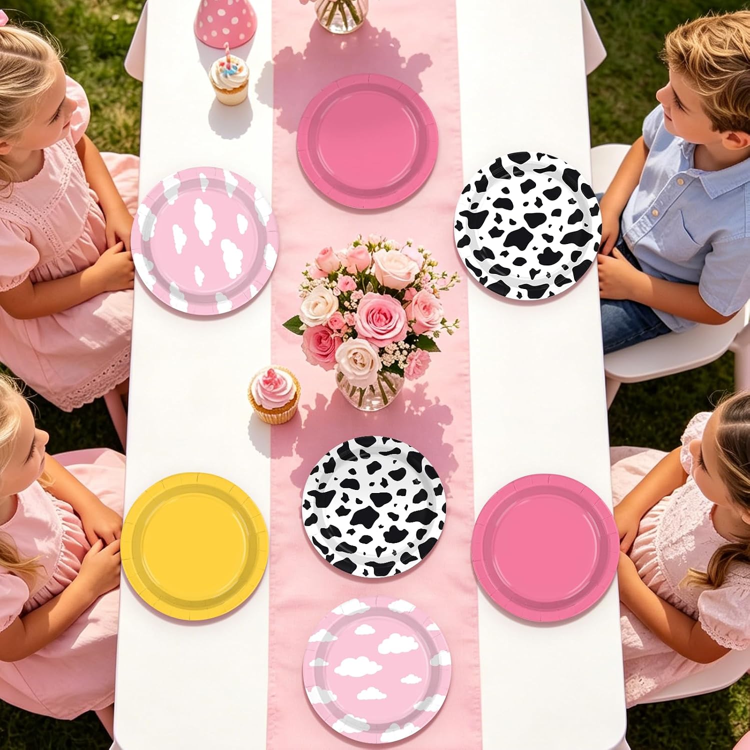 Cow and cloud farm themed disposable paper plates 7 inch view 6