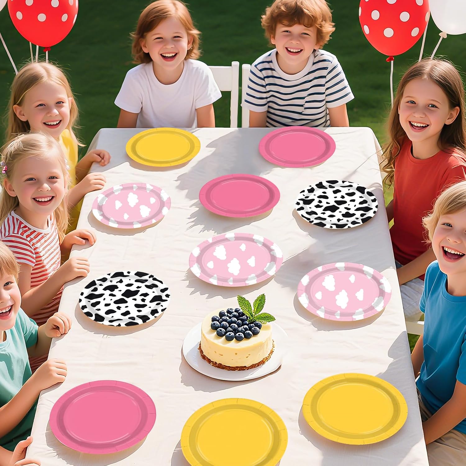 Cow and cloud farm themed disposable paper plates 7 inch view 7