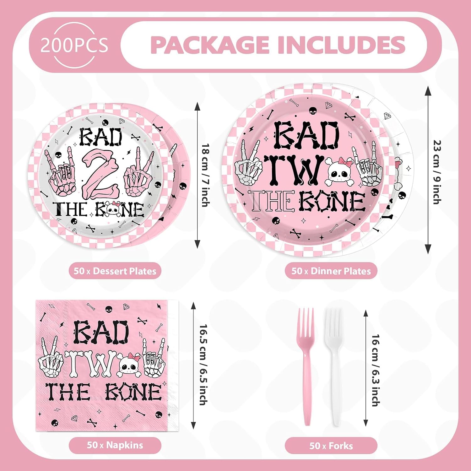 Full 200 piece Bad Two The Bone party set