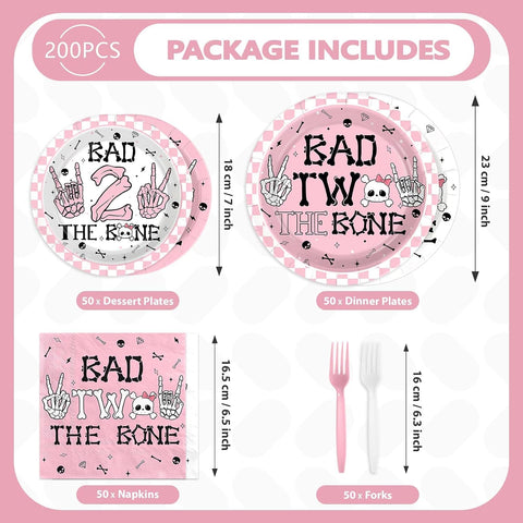 Full 200 piece Bad Two The Bone party set