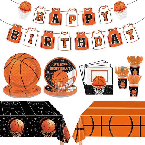 171Pcs Basketball Birthday Party Supplies Serves 24 - Grencian