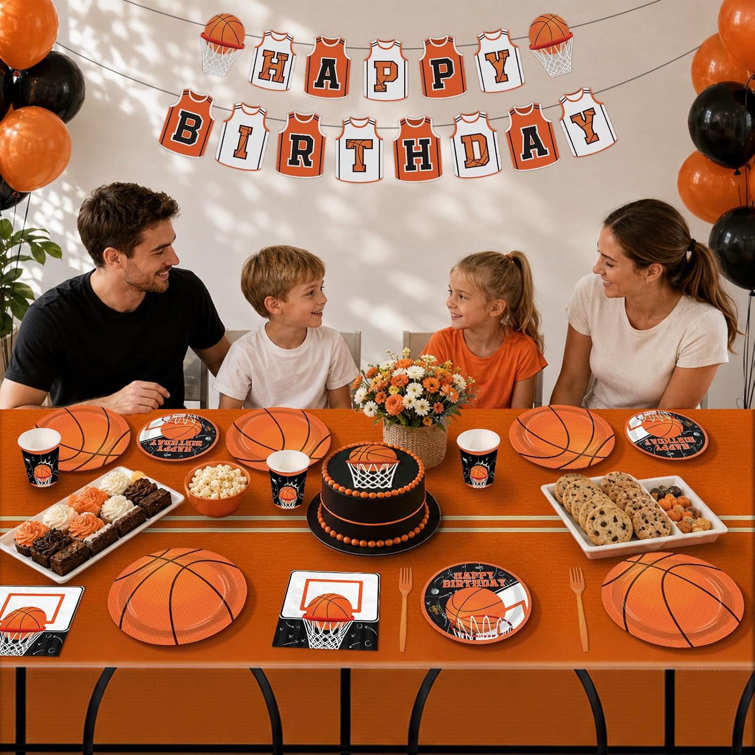 171Pcs Basketball Birthday Party Supplies Serves 24 - Grencian