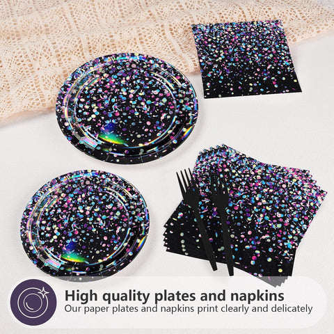 Close up of the black sequin glitter effect