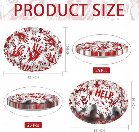 400g heavy duty bloody Halloween plate stack