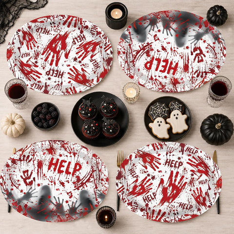 Package contents of the 50Pcs bloody oval plates