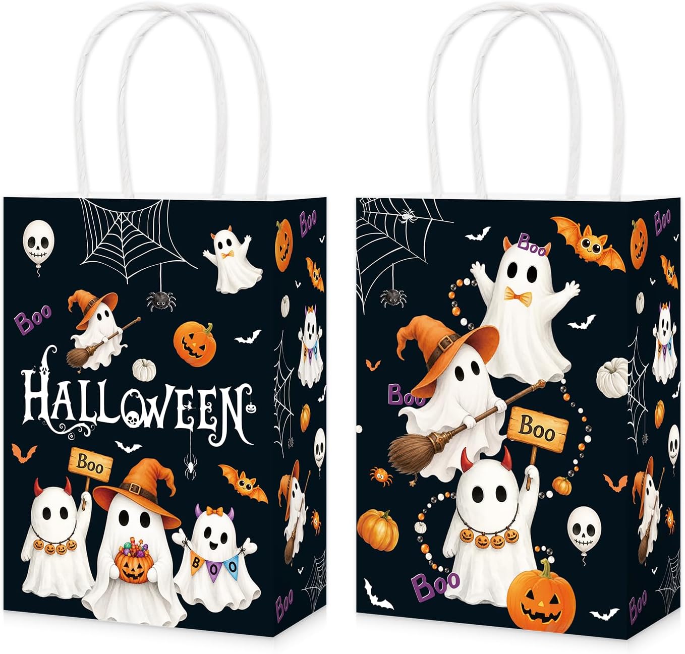 16Pcs Halloween Boo Pumpkin Ghost Party Favor Bags - Grencian