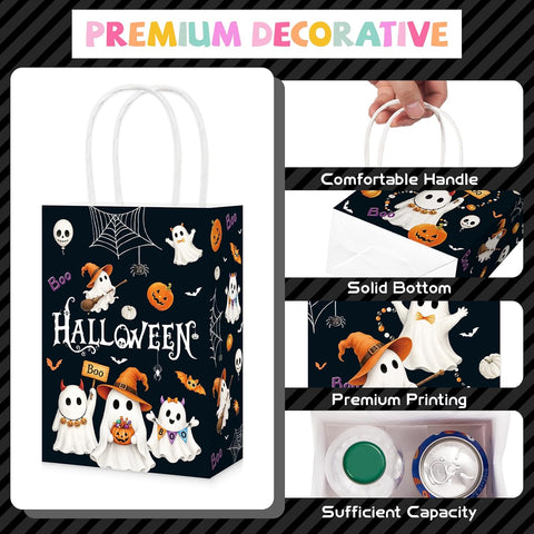 16Pcs Halloween Boo Pumpkin Ghost Party Favor Bags - Grencian