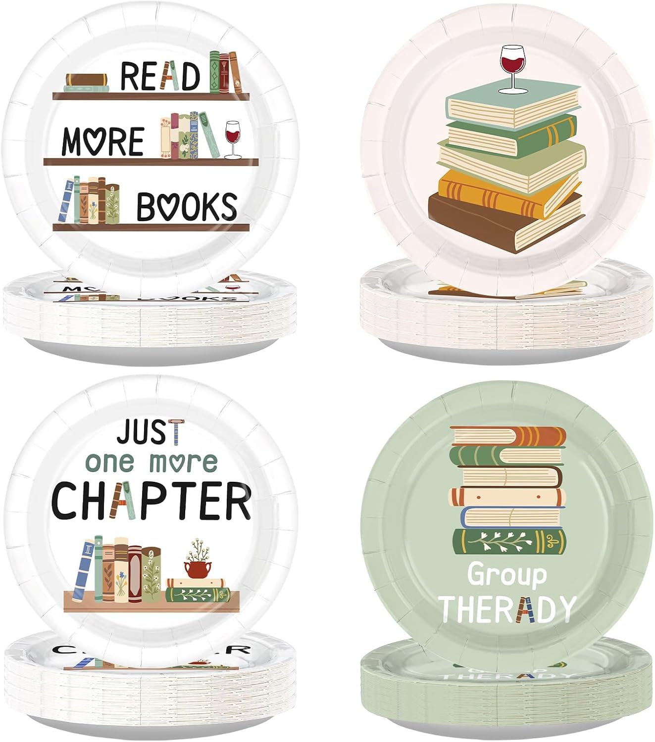 Book club themed paper plate 1