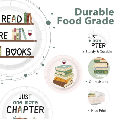 Book club themed paper plate 2