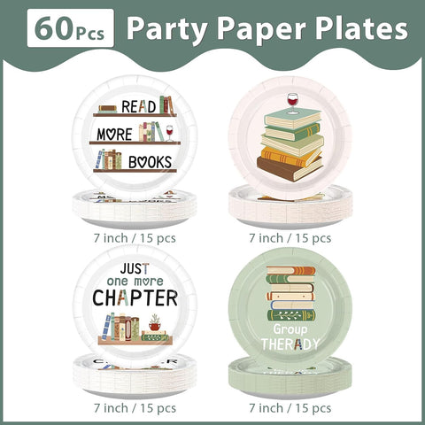Book club themed paper plate 4