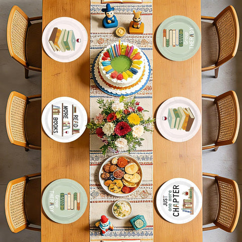 Book club themed paper plate 7