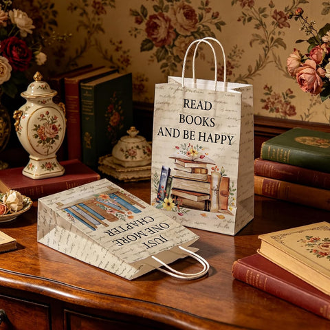 Book themed party favor gift bag 5