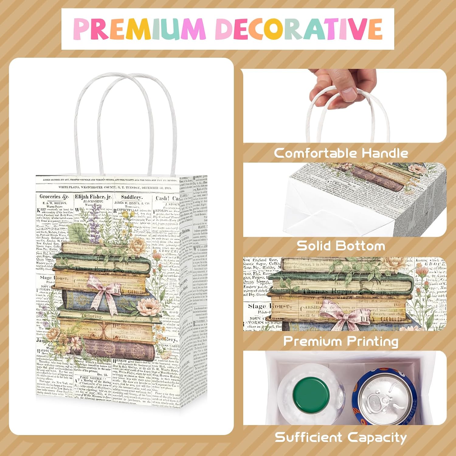 Kraft book themed party favor bag 2
