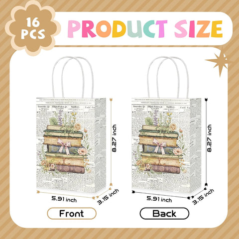 Kraft book themed party favor bag 3