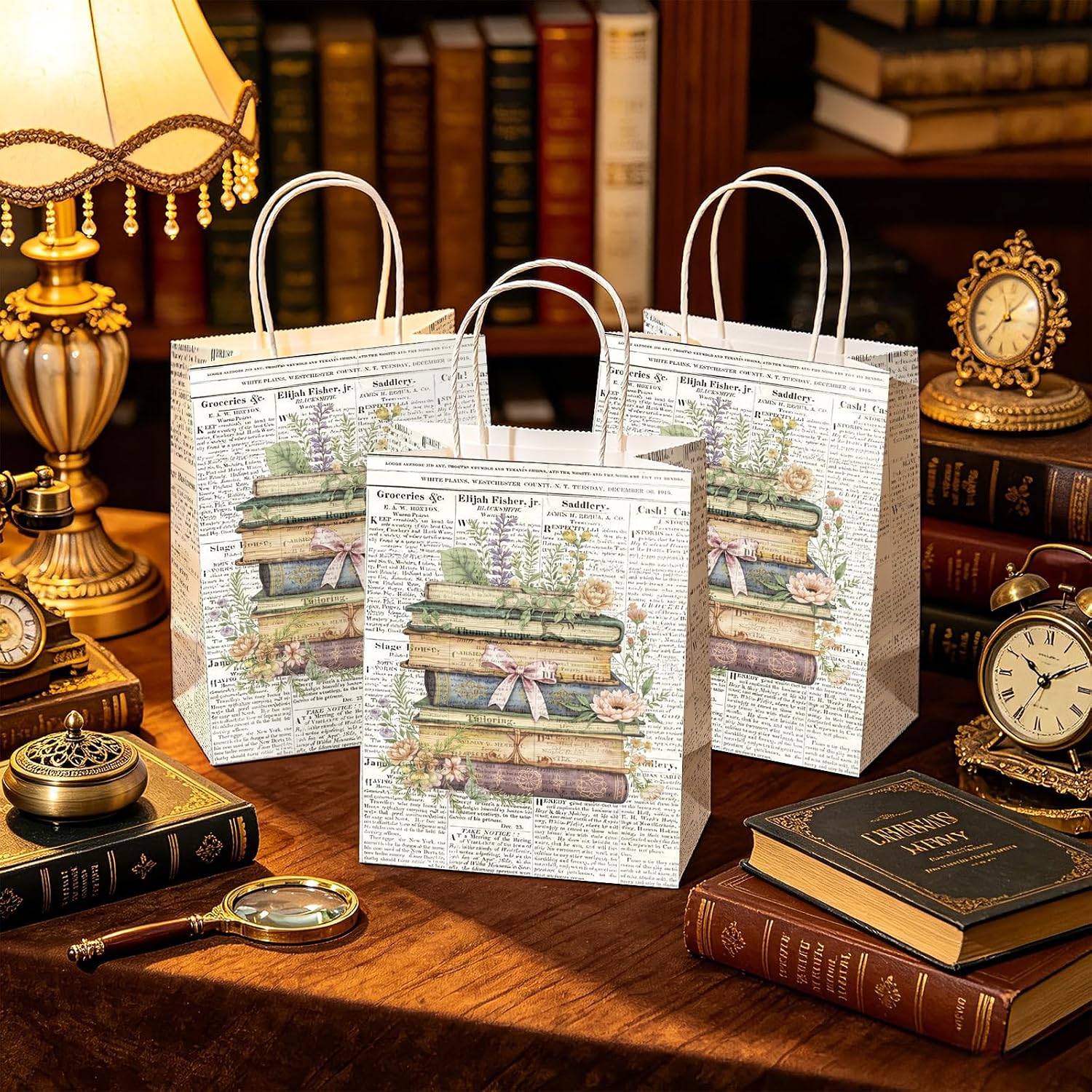 Kraft book themed party favor bag 4