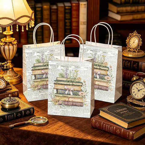 Kraft book themed party favor bag 4