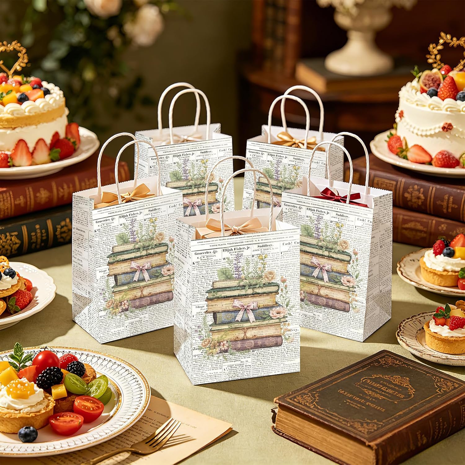 Kraft book themed party favor bag 6