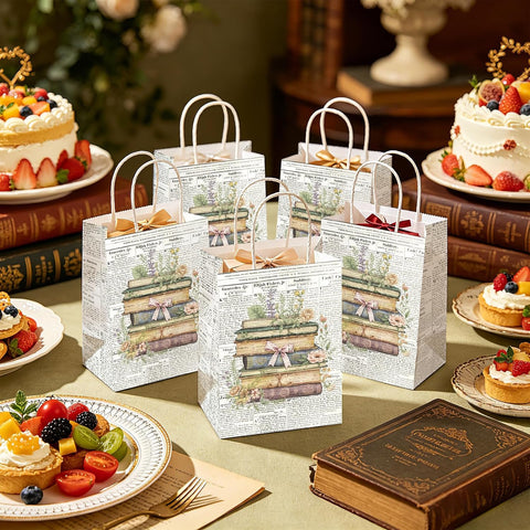 Kraft book themed party favor bag 6