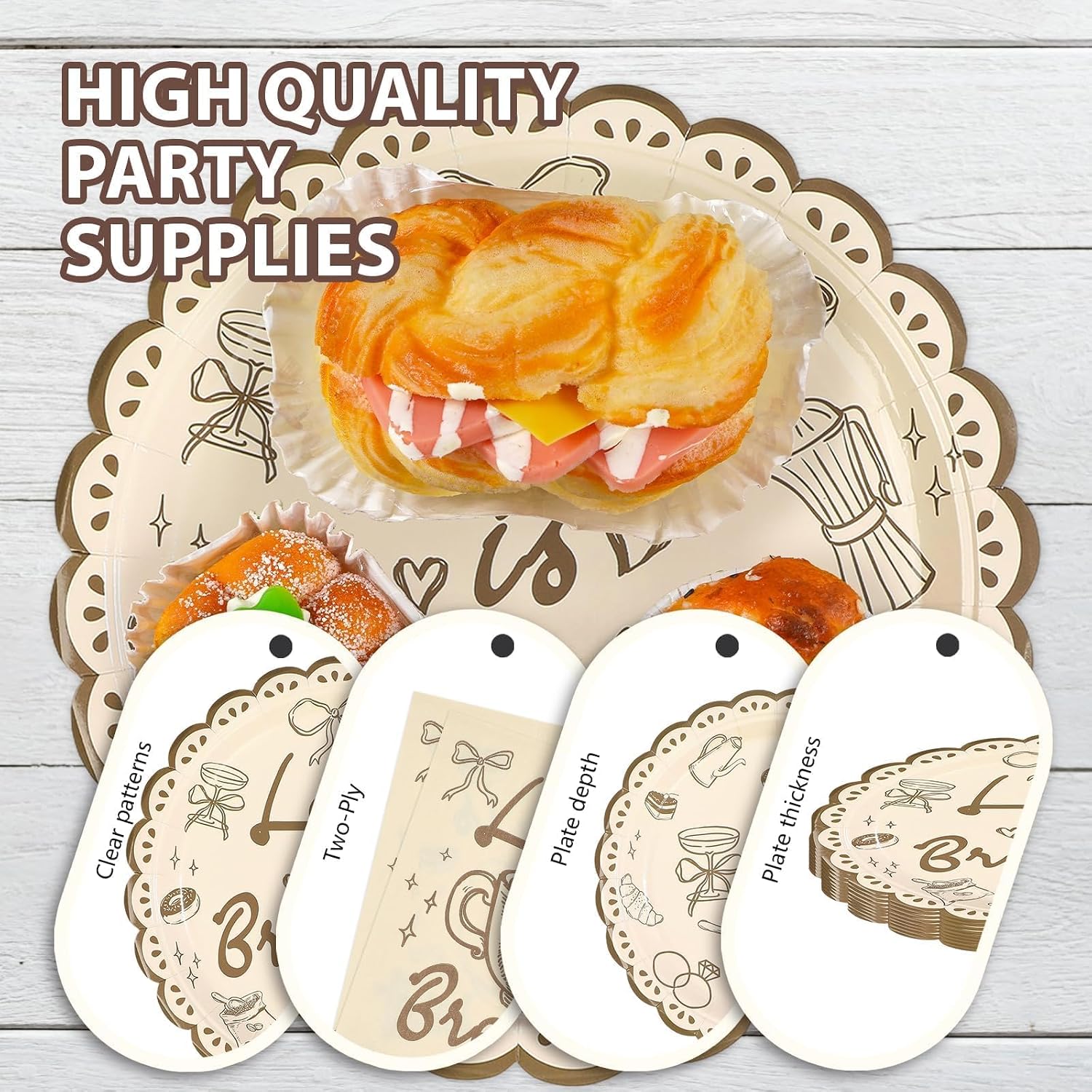168Pcs Love is Brewing Bridal Party Supplies Serves 24 - Grencian