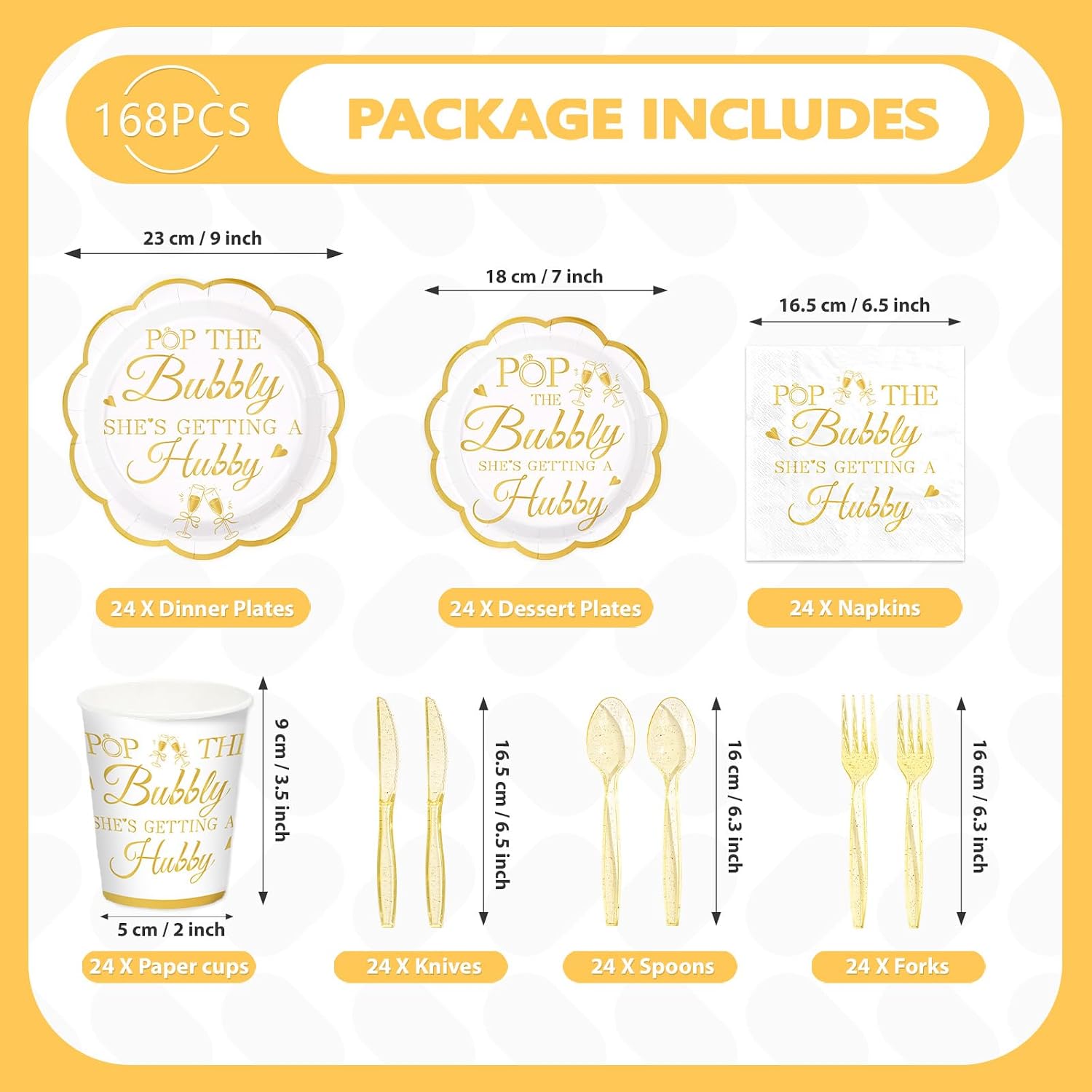 168Pcs Pop The Bubbly Bachelorette Party Supplies Serves 24 - Grencian