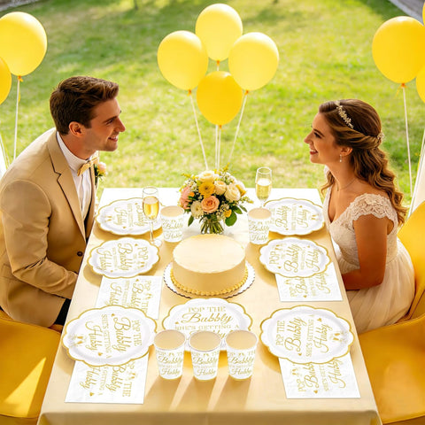 168Pcs Pop The Bubbly Bachelorette Party Supplies Serves 24 - Grencian