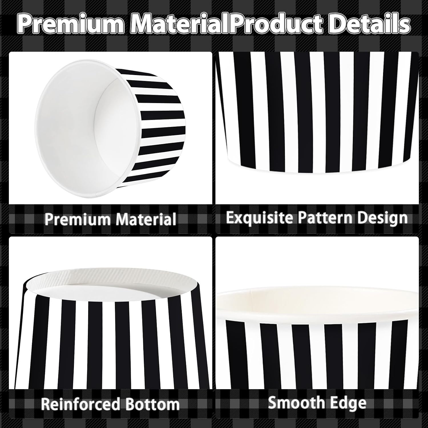 Close up of the classic black and white stripe