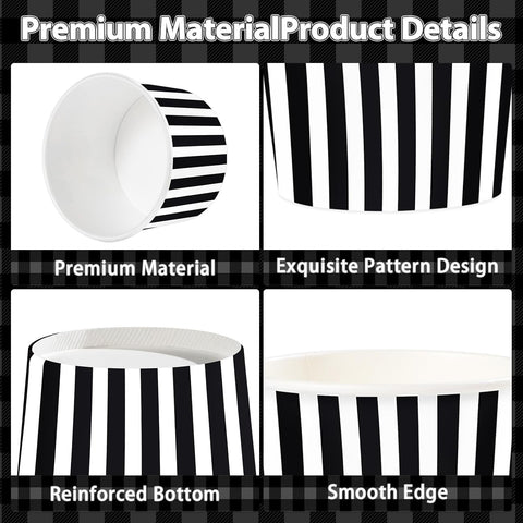 Close up of the classic black and white stripe