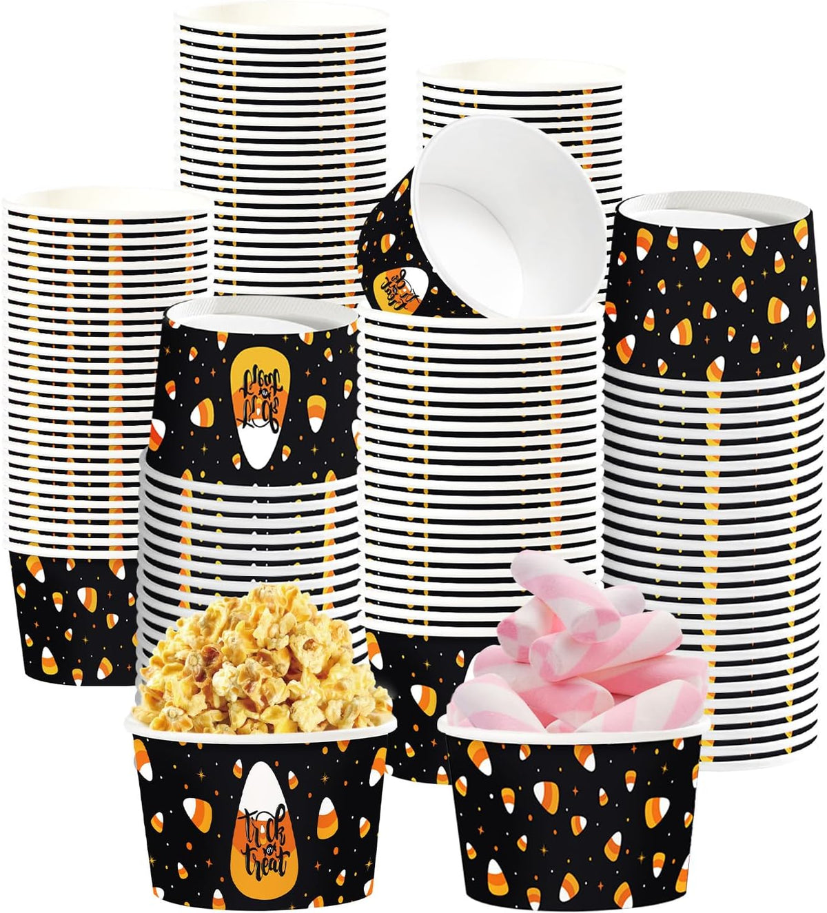 60Pcs 9oz Halloween Candy Corn Snack Cups - Grencian