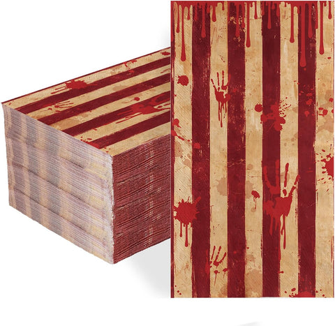 Grencian 50Pcs Halloween Creepy Carnival Paper Napkins