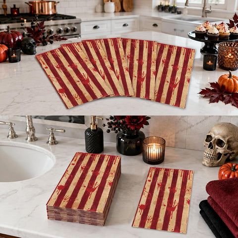 Guest bathroom idea using the striped napkins