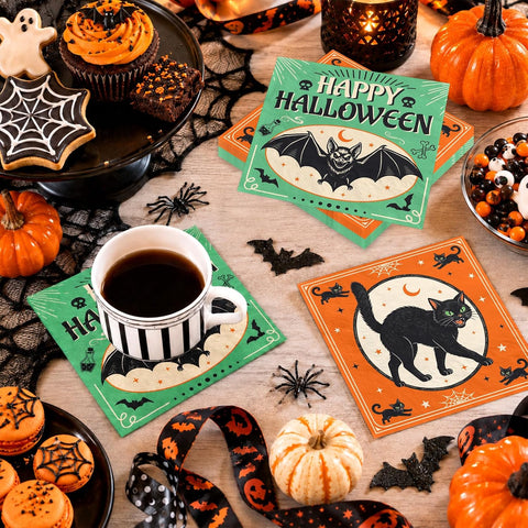 Full set of 50 vintage Halloween napkins